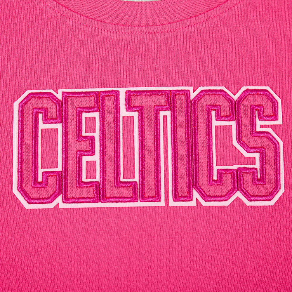 NBA BOSTON CELTICS TRIPLE PINK LITTLE GIRLS SHORT SLEEVE BOXY TEE (BEETROOT PURPLE) - Image 5
