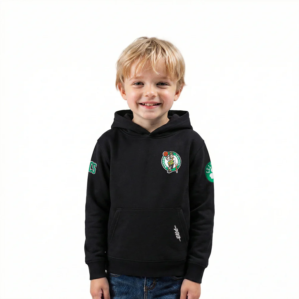 NBA BOSTON CELTICS CLASSIC TODDLER BOYS FLEECE PULLOVER HOODIE (BLACK)