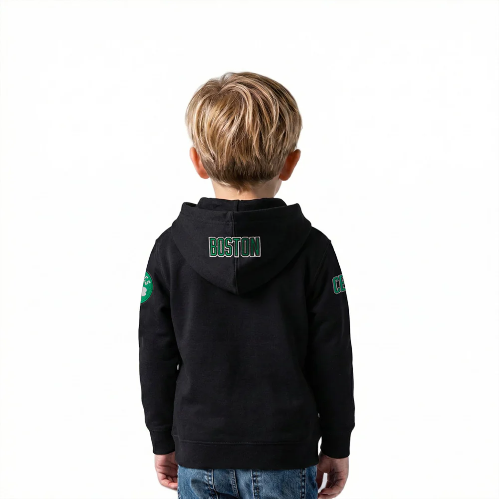NBA BOSTON CELTICS CLASSIC TODDLER BOYS FLEECE PULLOVER HOODIE (BLACK) - Image 2