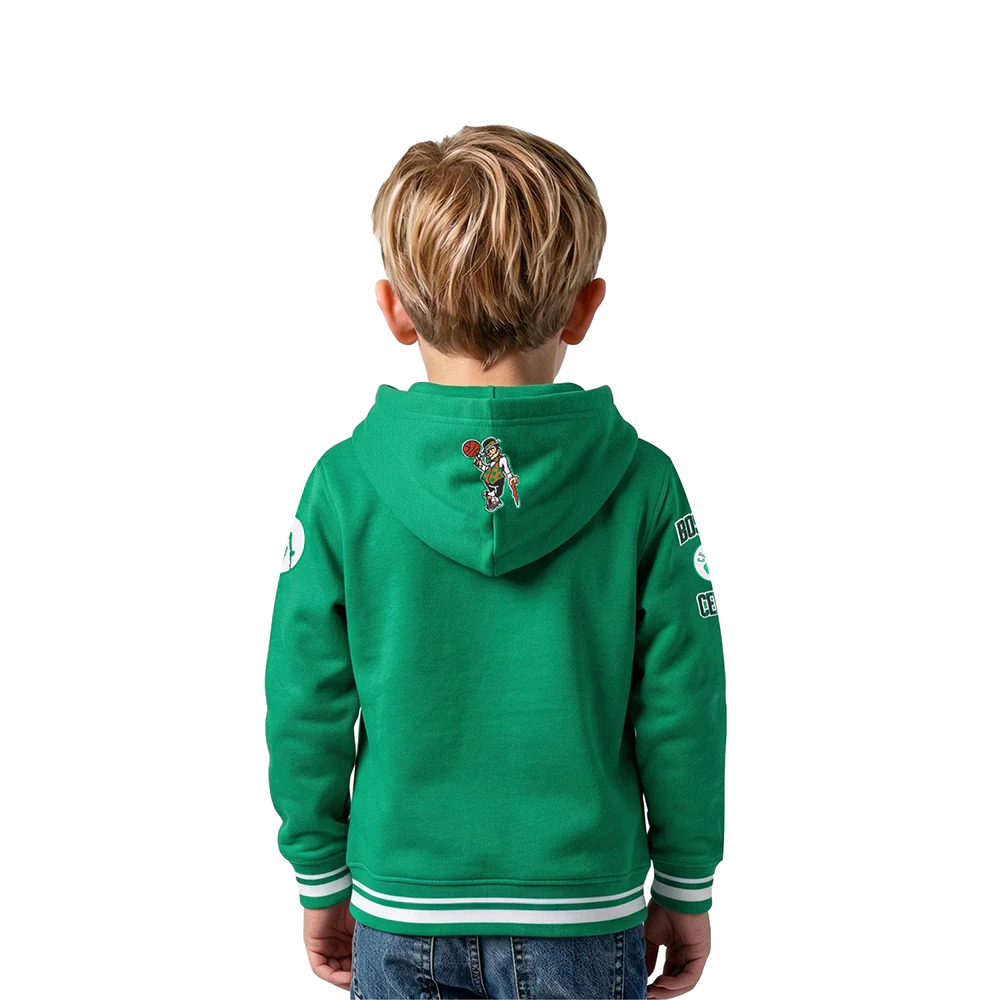NBA BOSTON CELTICS RETRO CLASSIC TODDLER BOYS RIB FLEECE PULLOVER HOODIE (KELLY GREEN) - Image 2