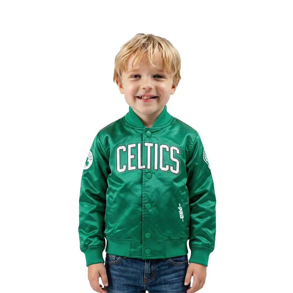 NBA BOSTON CELTICS CLASSIC UNISEX TODDLER BOYS SATIN JACKET (KELLY GREEN)