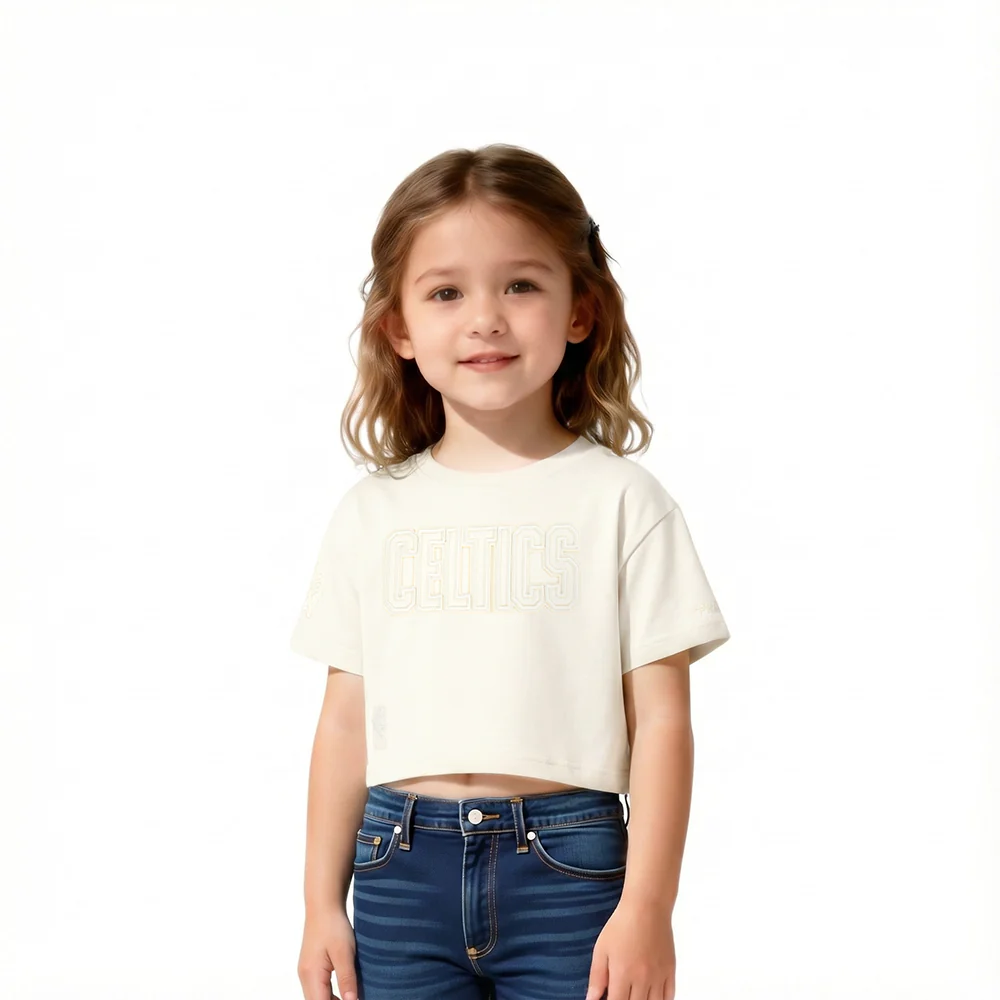 NBA BOSTON CELTICS NEUTRAL TODDLER GIRLS SHORT SLEEVE BOXY TEE (EGGSHELL)