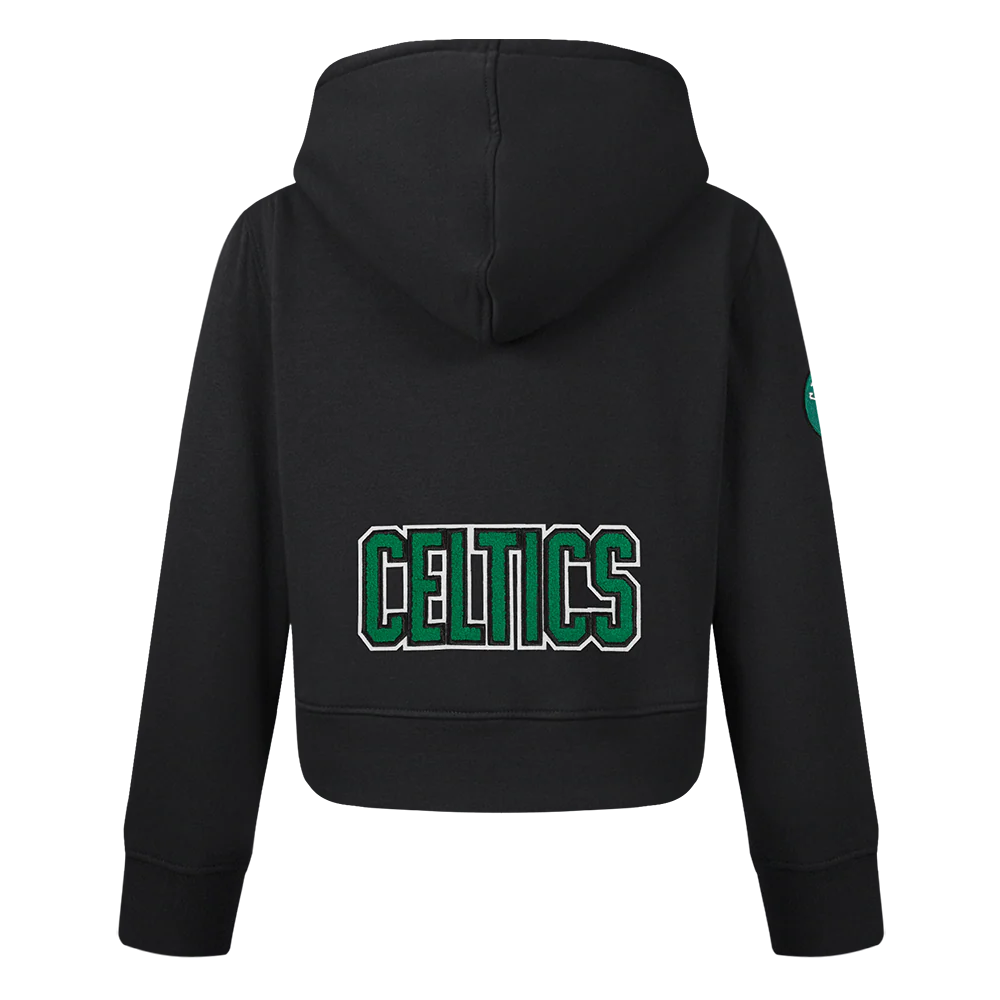 NBA BOSTON CELTICS CLASSIC TODDLER GIRLS FLEECE FULL ZIP HOODIE  (BLACK) - Image 3