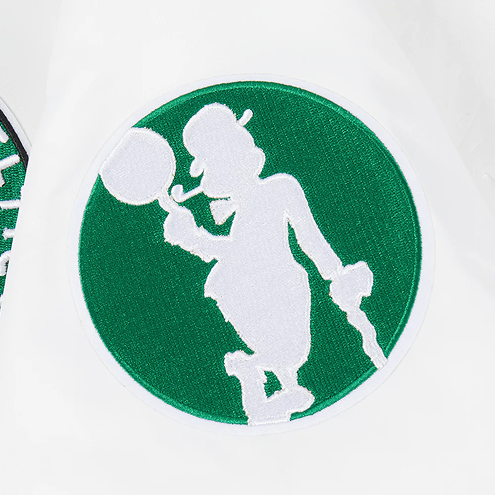 NBA BOSTON CELTICS RETRO CLASSIC WOMEN'S RIB SATIN JACKET (WHITE/GREEN) - Image 7
