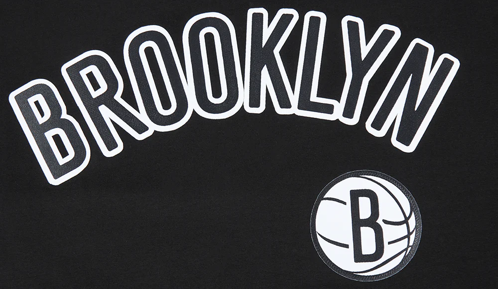 NBA BROOKLYN NETS CLASSIC MESH MEN'S SINGLE JERSEY STRIPED TEE (BLACK/GRAY) - Image 5