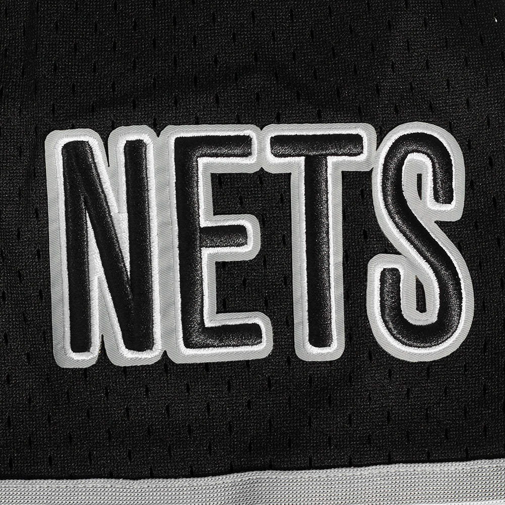 NBA BROOKLYN NETS CLASSIC MEN'S MESH BUTTON DOWN JERSEY (BLACK/GRAY) - Image 7