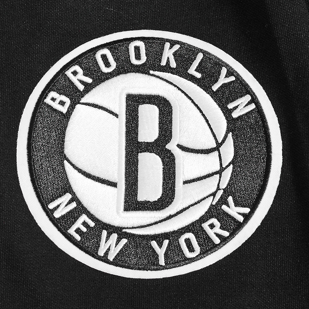 NBA BROOKLYN NETS CLASSIC MEN'S PRO SS DOUBLE KNIT JACKET  (BLACK/GRAY) - Image 6