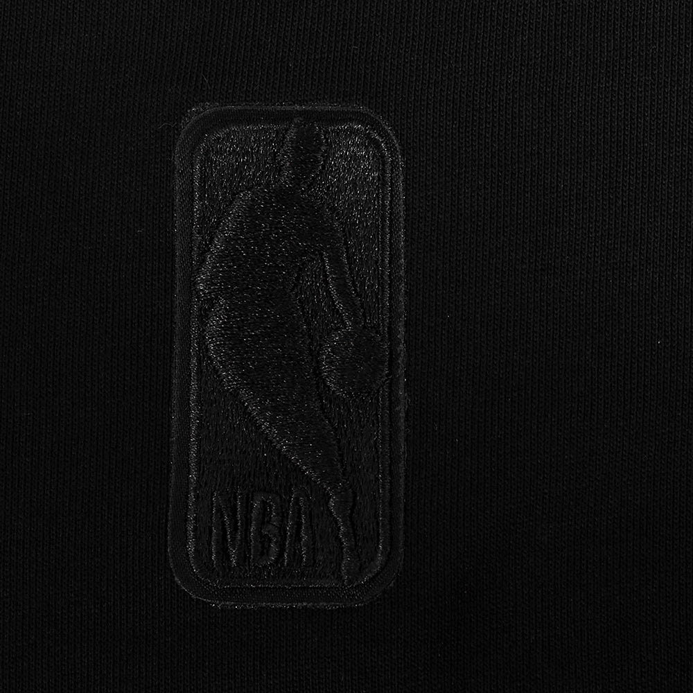 NBA BROOKLYN NETS REVERSE FRENCH TERRY MEN'S COTTON JERSEY DROP SHOULDER TEE (BLACK) - Image 5