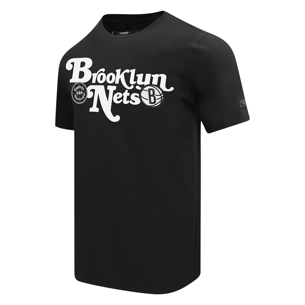NBA BROOKLYN NETS SOUVENIR MEN'S SINGLE JERSEY TEE (BLACK) - Image 4