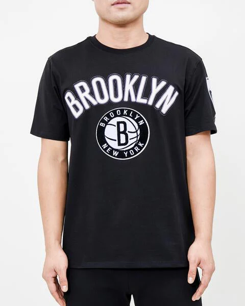 NBA BROOKLYN NETS CLASSIC BRISTLE MEN'S TEE (BLACK) - Image 8