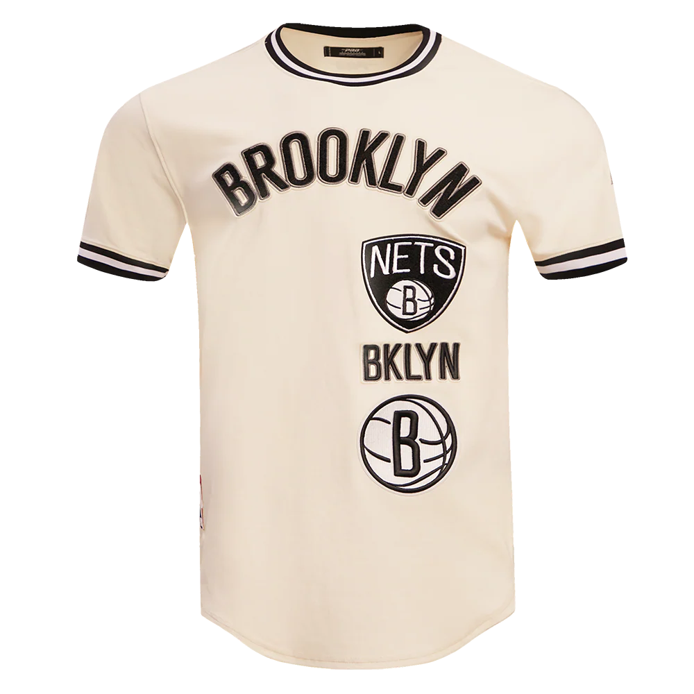 NBA BRROKLYN NETS RETRO CLASSIC MEN'S TEE (EGGSHELL/ BLACK)