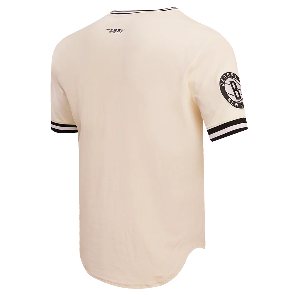 NBA BRROKLYN NETS RETRO CLASSIC MEN'S TEE (EGGSHELL/ BLACK) - Image 3