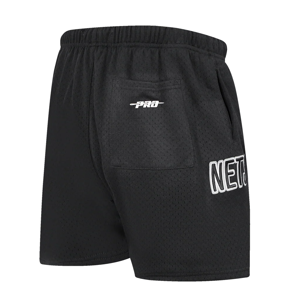NBA BROOKLYN NETS CLASSIC MEN'S MESH SHORT (BLACK) - Image 3