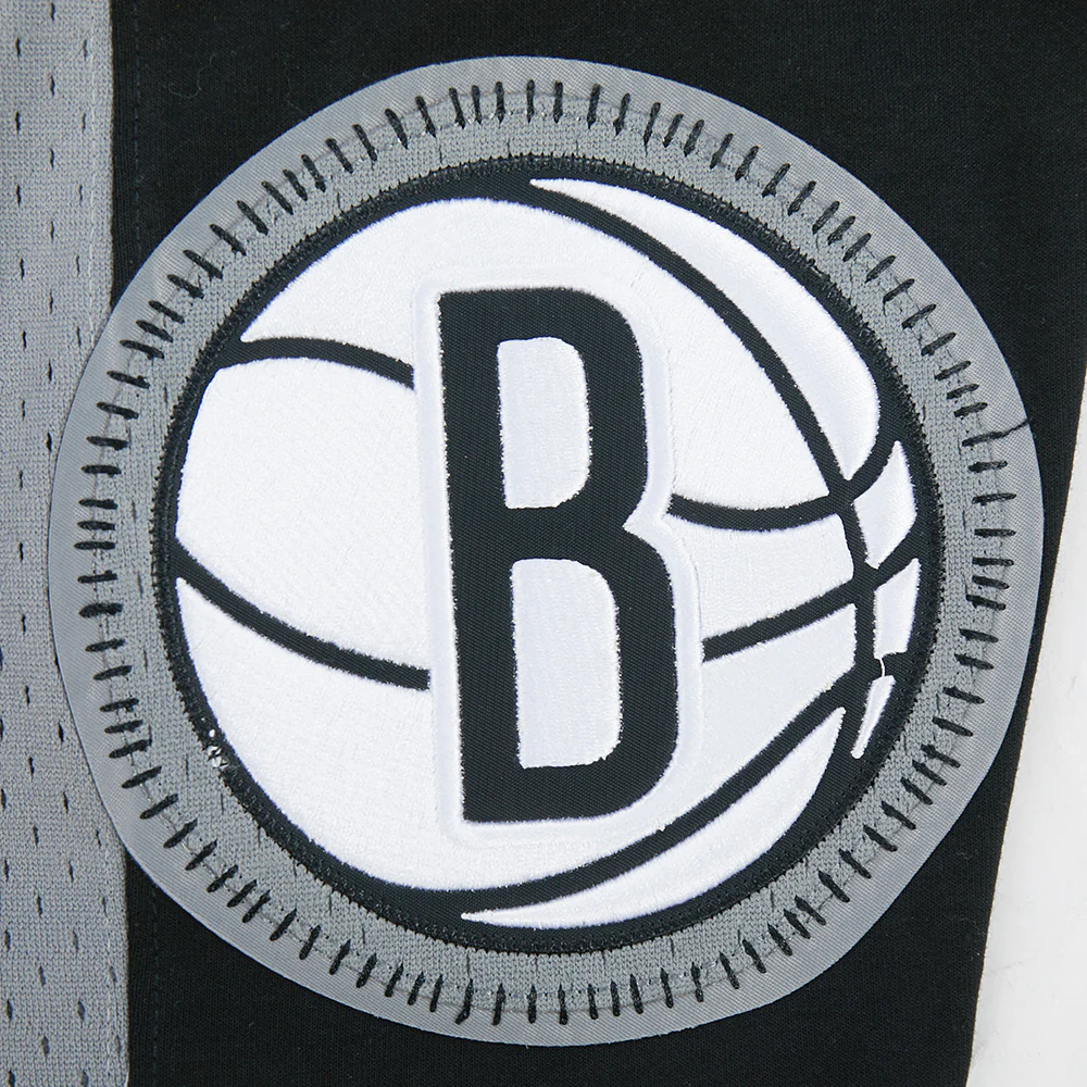 NBA BROOKLYN NETS DIY PICK STITCH MEN'S DOUBLE KNIT 2.0 SHORT (BLACK/GREY/WHITE) - Image 5