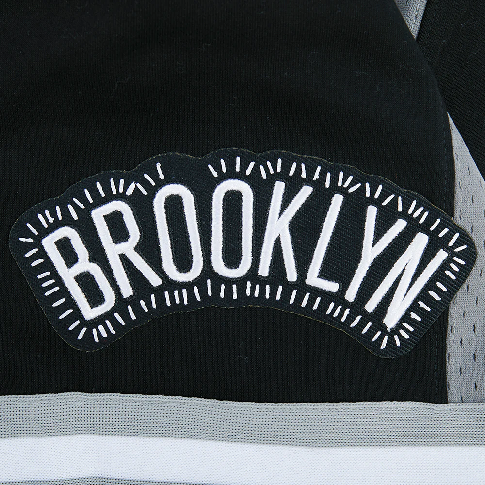 NBA BROOKLYN NETS DIY PICK STITCH MEN'S DOUBLE KNIT 2.0 SHORT (BLACK/GREY/WHITE) - Image 6