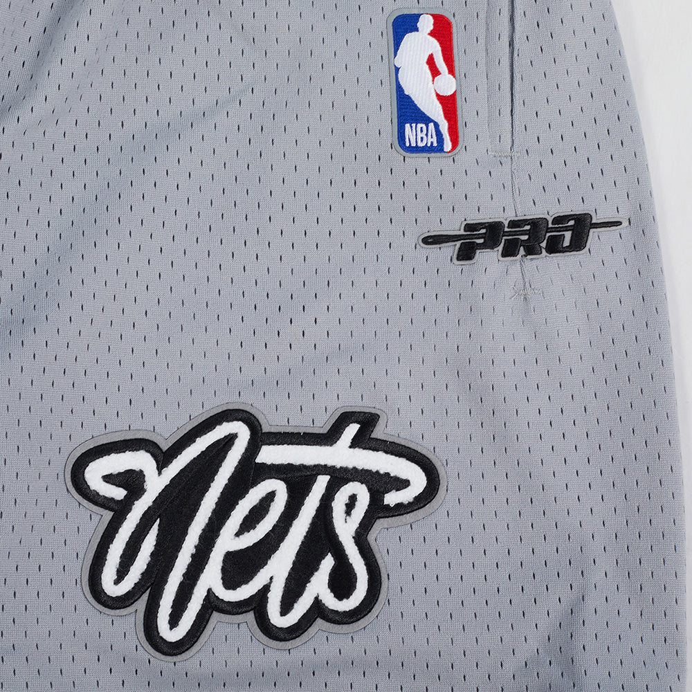 NBA BROOKLYN NETS SOUVENIR MEN'S MESH SHORT (GRAY) - Image 5