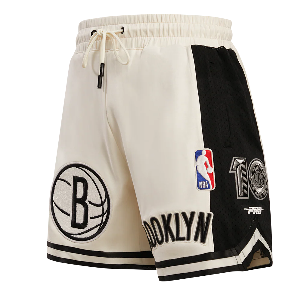 NBA BROOKLYN NETS RETRO CLASSIC MEN'S 2.0 SHORT (EGGSHELL/ BLACK)
