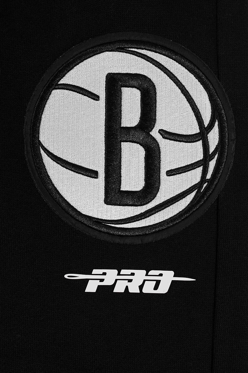 NBA BROOKLYN NETS SCRIPT TAIL MEN'S RIB FLEECE SWEATPANT (BLACK/GRAY) - Image 7