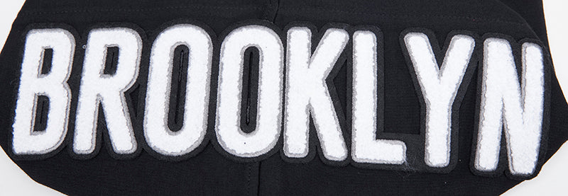 NBA BROOKLYN NETS CLASSIC CHENILLE MEN'S PULLOVER HOODIE (BLACK) - Image 8