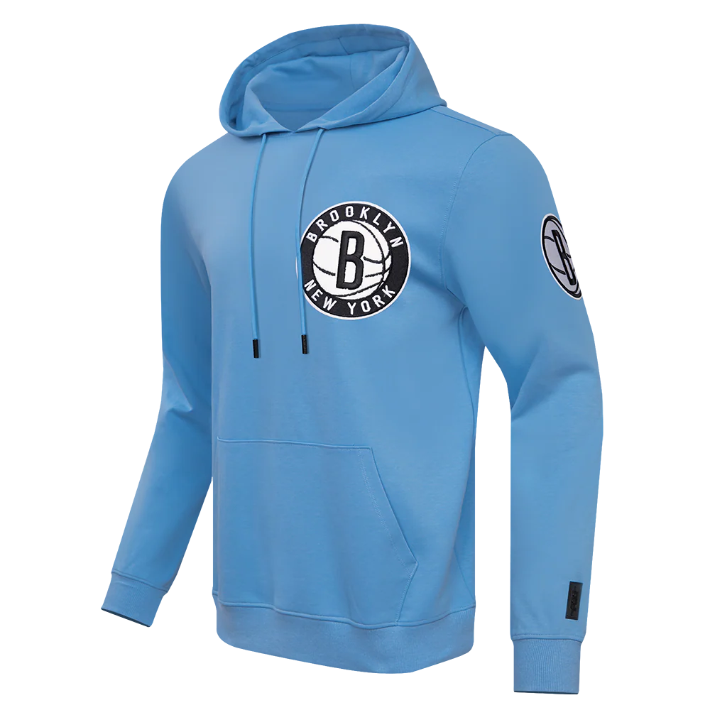 NBA BROOKLYN NETS CLASSIC CHENILLE MEN'S PULLOVER HOODIE (UNIVERSITY BLUE) - Image 2
