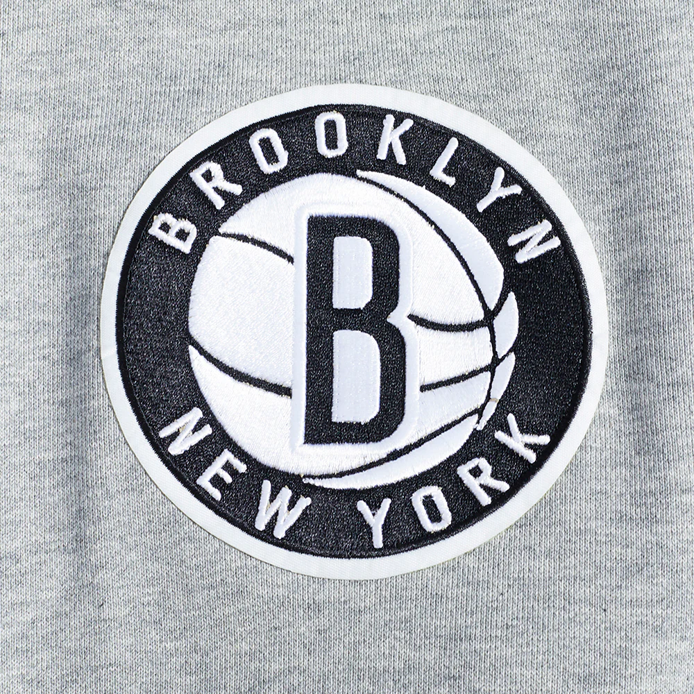 NBA BROOKLYN NETS OLD ENGLISH LOGO MEN'S HOODIE (HEATHER GREY) - Image 6
