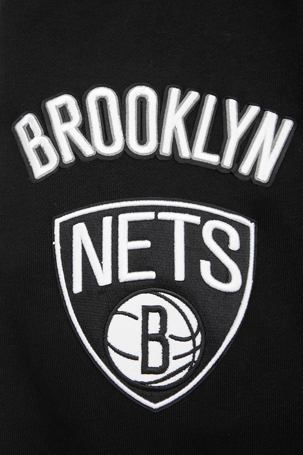 NBA BROOKLYN NETS MASHUP MEN'S RIB CREWNECK (BLACK/GRAY) - Image 5