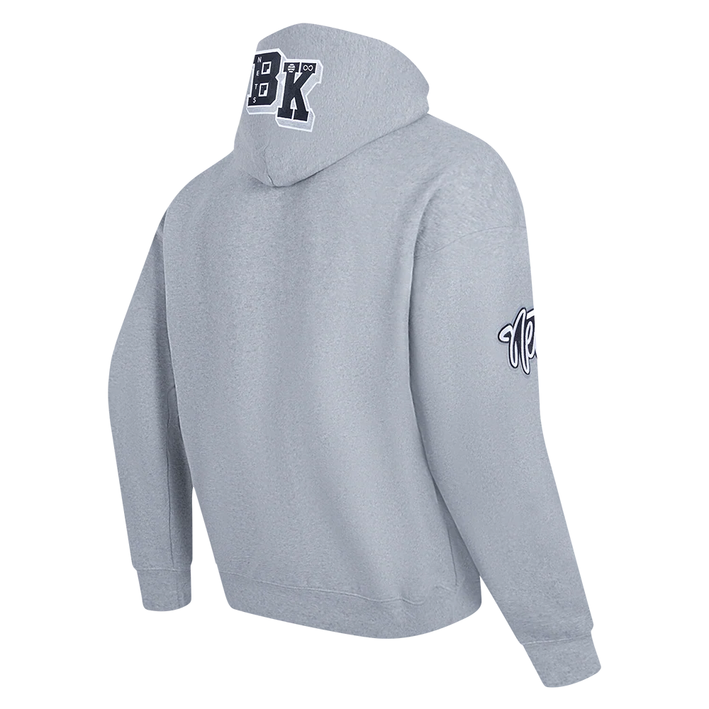 NBA BROOKLYN NETS CITY SIGNATURE MEN'S DROP SHOULDER FLC PO HOODIE (DARK HEATHER GRAY) - Image 4