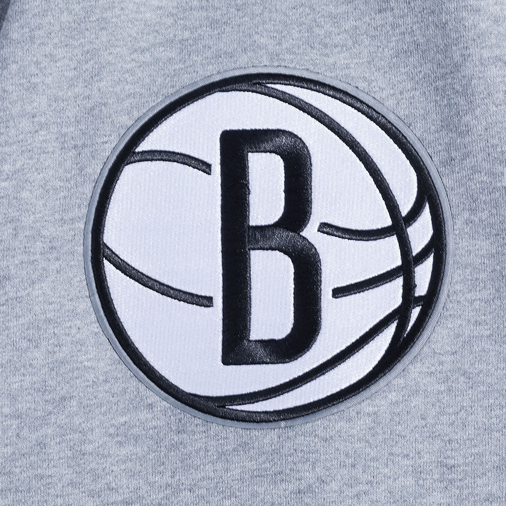 NBA BROOKLYN NETS CITY SIGNATURE MEN'S DROP SHOULDER FLC PO HOODIE (DARK HEATHER GRAY) - Image 5