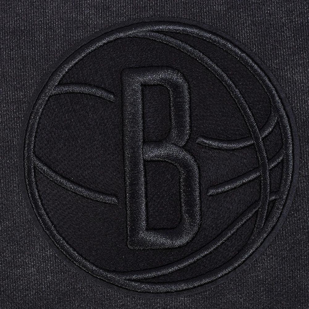 NBA BROOKLYN NETS WASHED CLASSIC MEN'S ENZYME WASH DROP SHOULDER FT (WASHED BLACK) - Image 6