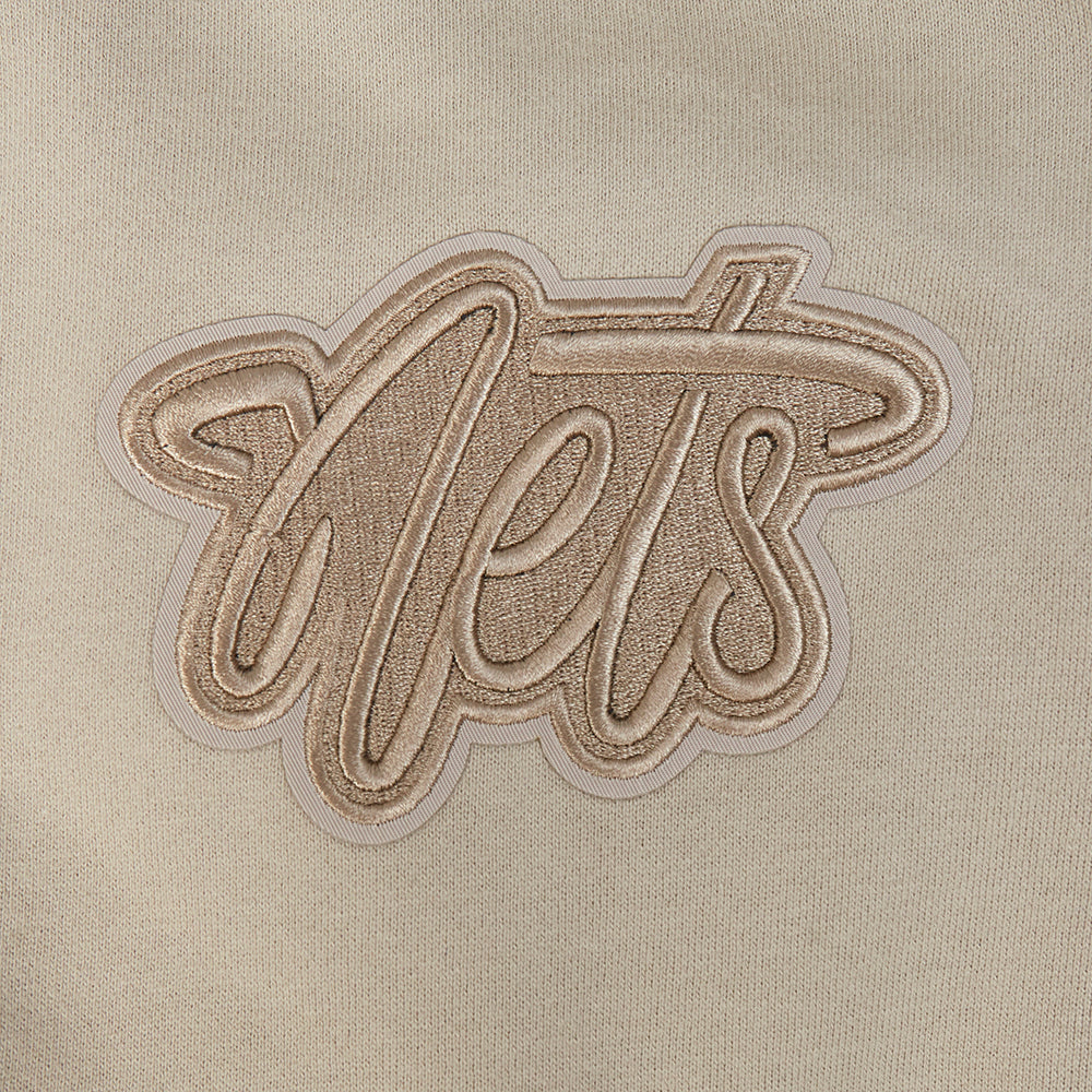 NBA BROOKLYN NETS NEUTRAL MEN'S DROP SHOULDER FLC CREWNECK (TAUPE) - Image 6