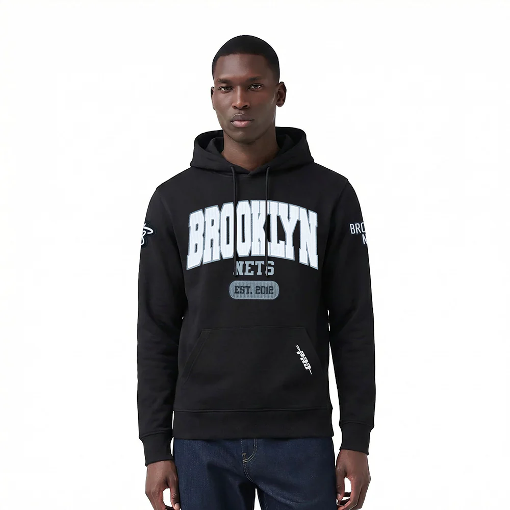 NBA BROOKLYN NETS CITY ARCH MEN'S FLC PO HOODIE (BLACK)