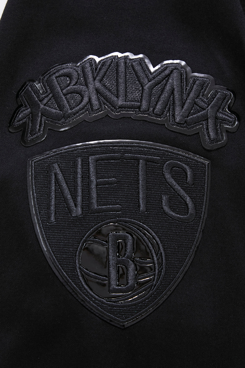 NBA BROOKLYN NETS TRIPLE BLACK ZIPPER HOODIE  (BLACK) - Image 6