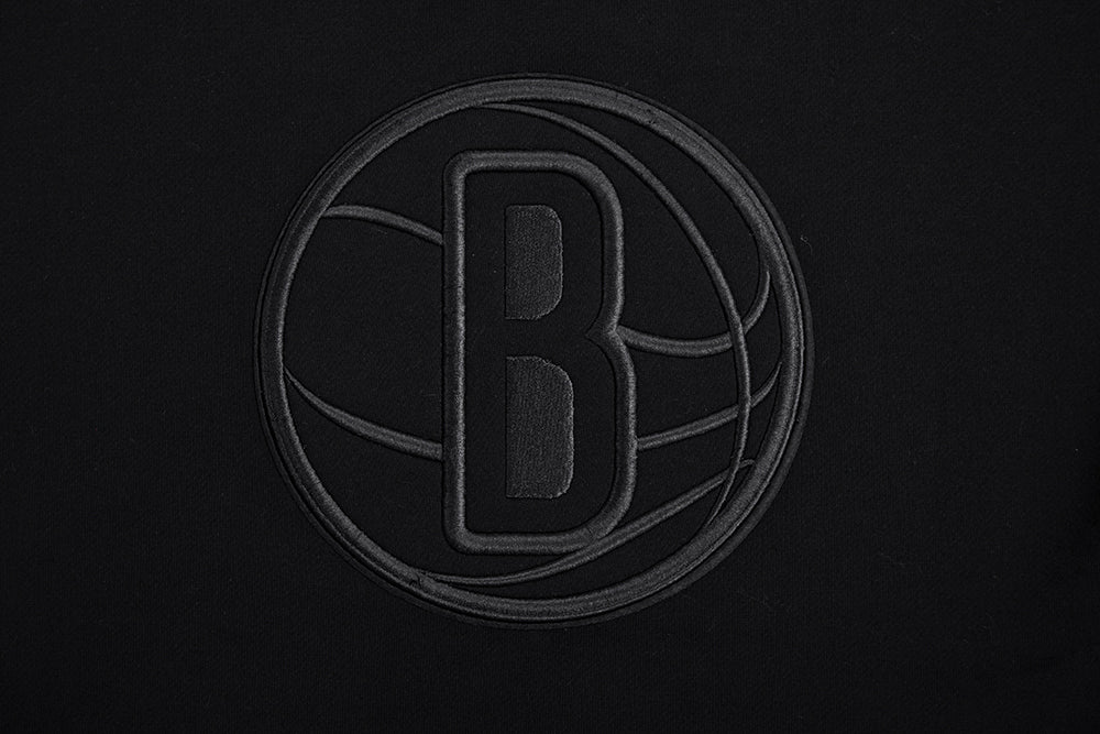 NBA BROOKLYN NETS NEUTRAL DROP SHOULDER MEN'S CREWNECK (BLACK) - Image 6