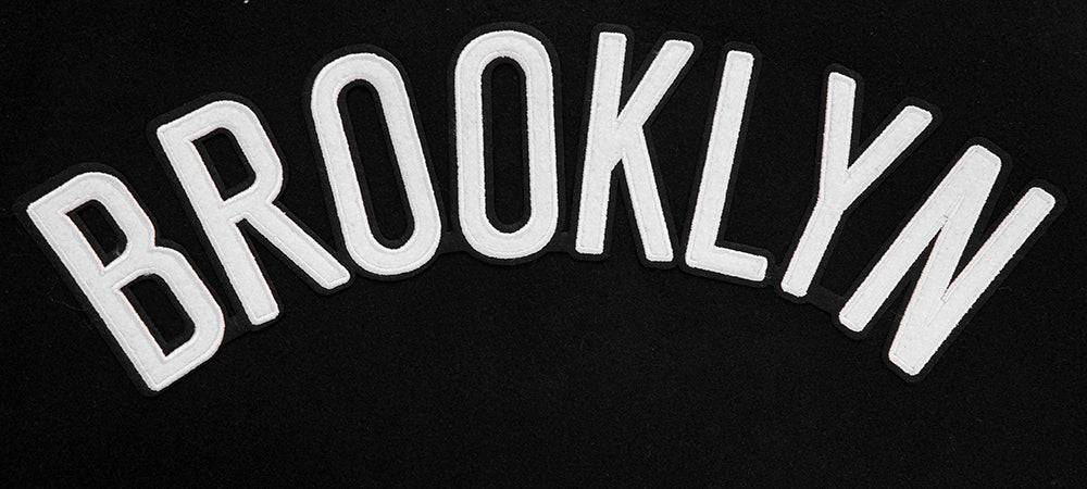 NBA BROOKLYN NETS CLASSIC WOOL MEN'S VARSITY JACKET (BLACK) - Image 5