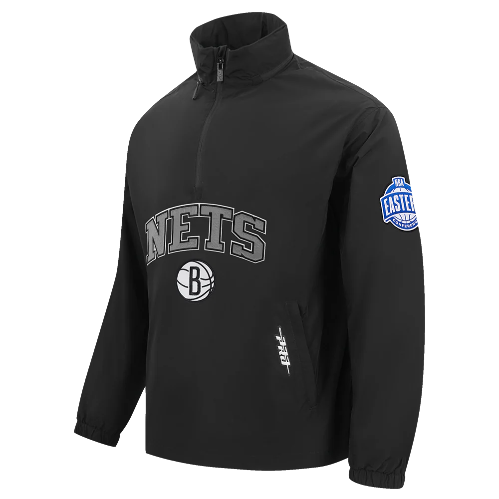 NBA BROOKLYN NETS PRE GAME MEN'S JACKET (BLACK) - Image 5
