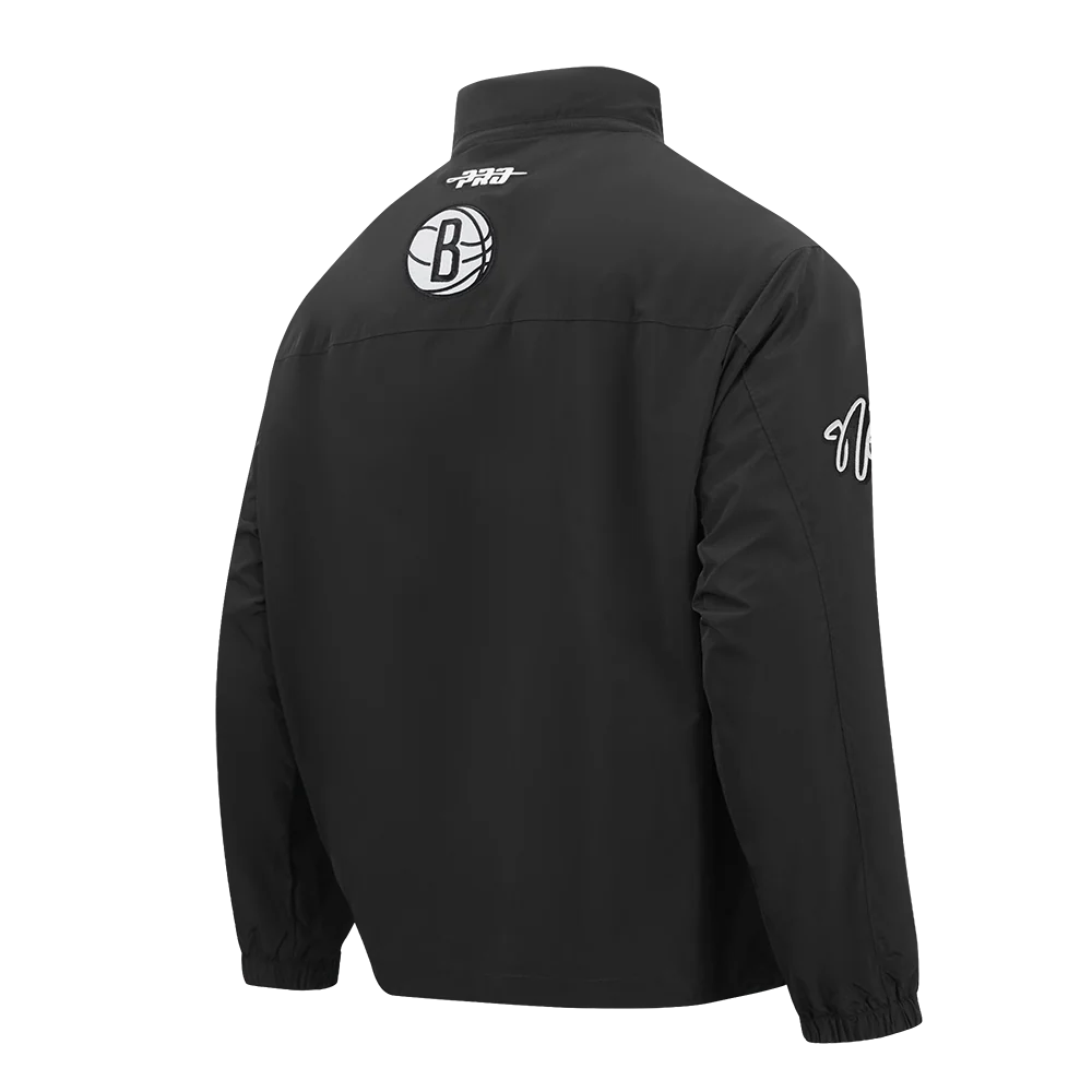 NBA BROOKLYN NETS PRE GAME MEN'S JACKET (BLACK) - Image 6