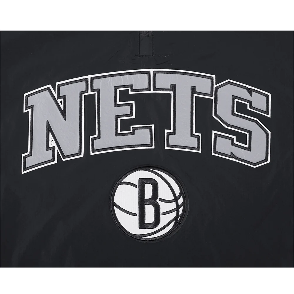 NBA BROOKLYN NETS PRE GAME MEN'S JACKET (BLACK) - Image 7