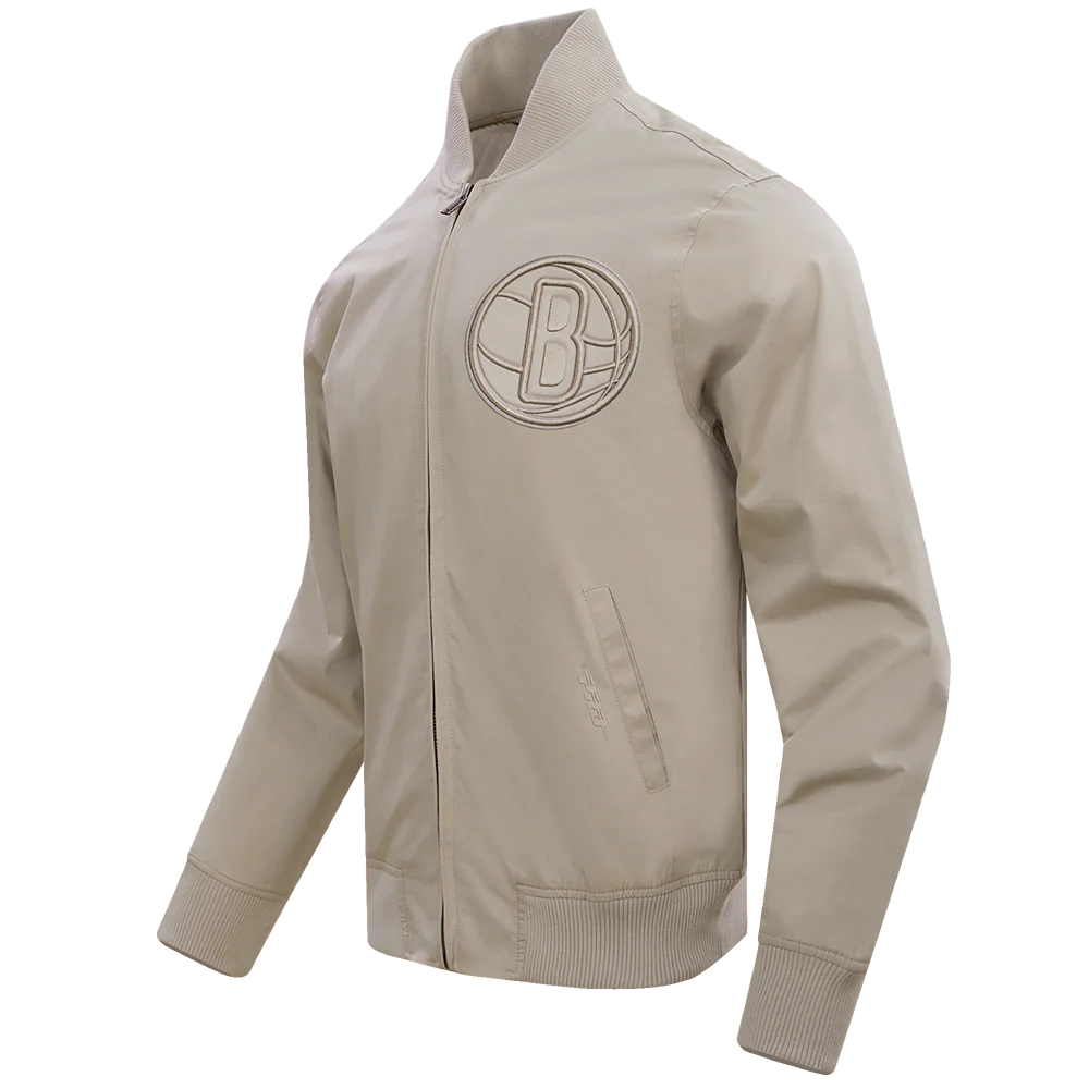 NBA BROOKLYN NETS NEUTRAL TWILL JACKET (TAUPE) - Image 2