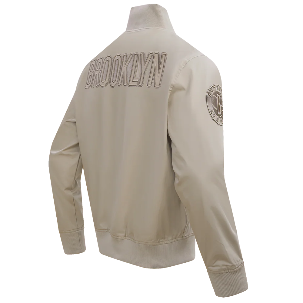 NBA BROOKLYN NETS NEUTRAL TWILL JACKET (TAUPE) - Image 3