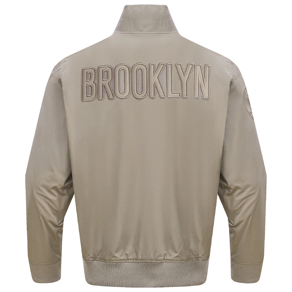 NBA BROOKLYN NETS NEUTRAL TWILL JACKET (TAUPE) - Image 4