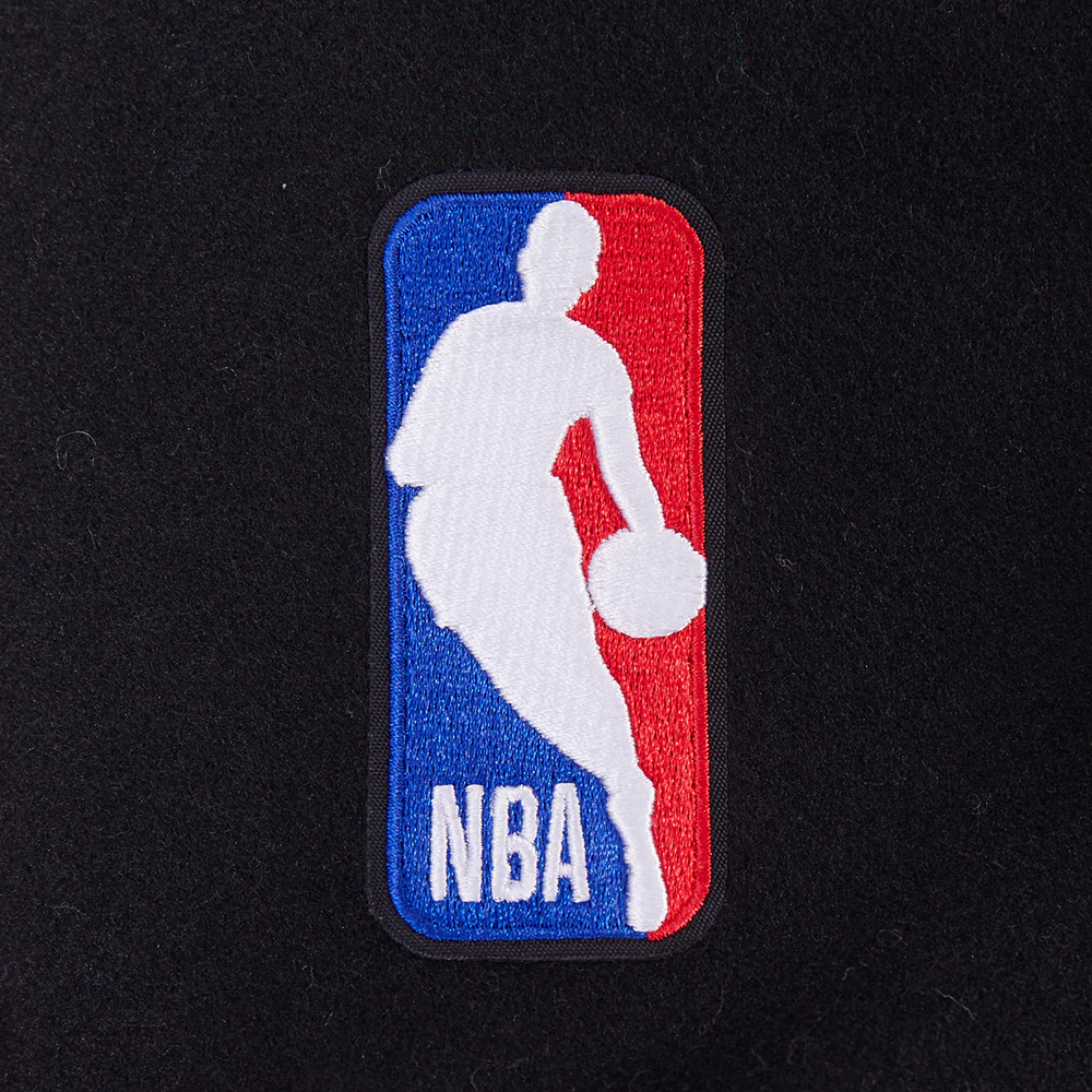 NBA BROOKLYN NETS CREST EMBLEM RIB WOOL VARSITY JACKET (BLACK/GRAY) - Image 5
