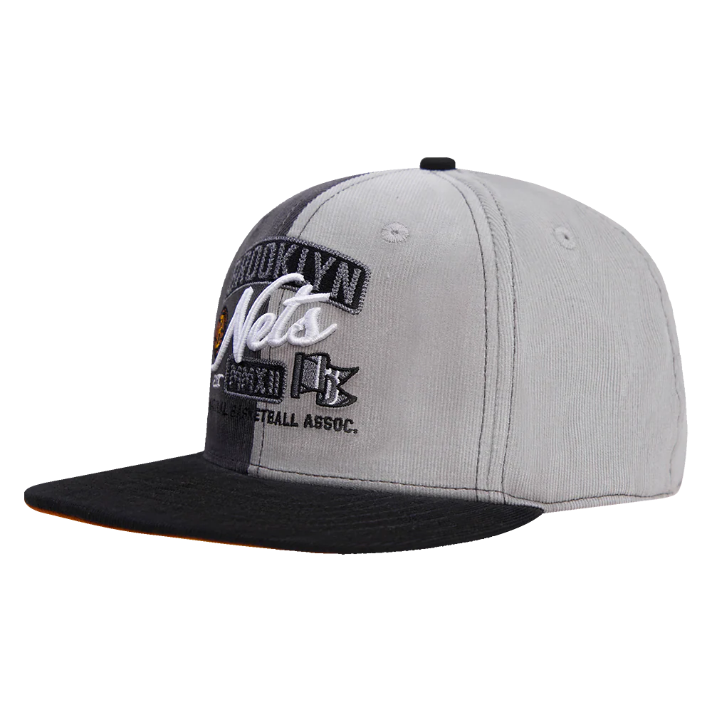 NBA BROOKLYN NETS MULTI CORDUROY SNAPBACK HAT (GRAY/MULTI) - Image 3