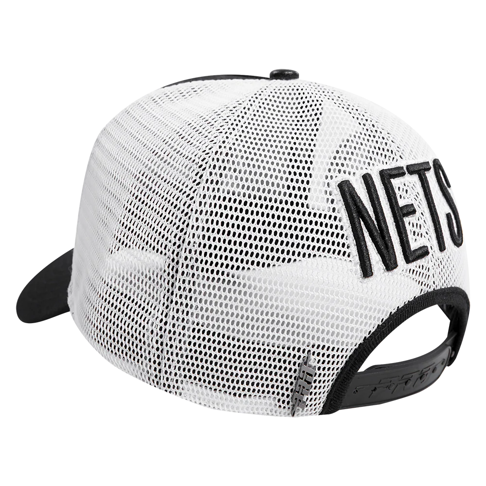 NBA BROOKLYN NETS SCRIPT TAIL TRUCKER HAT (BLACK) - Image 4