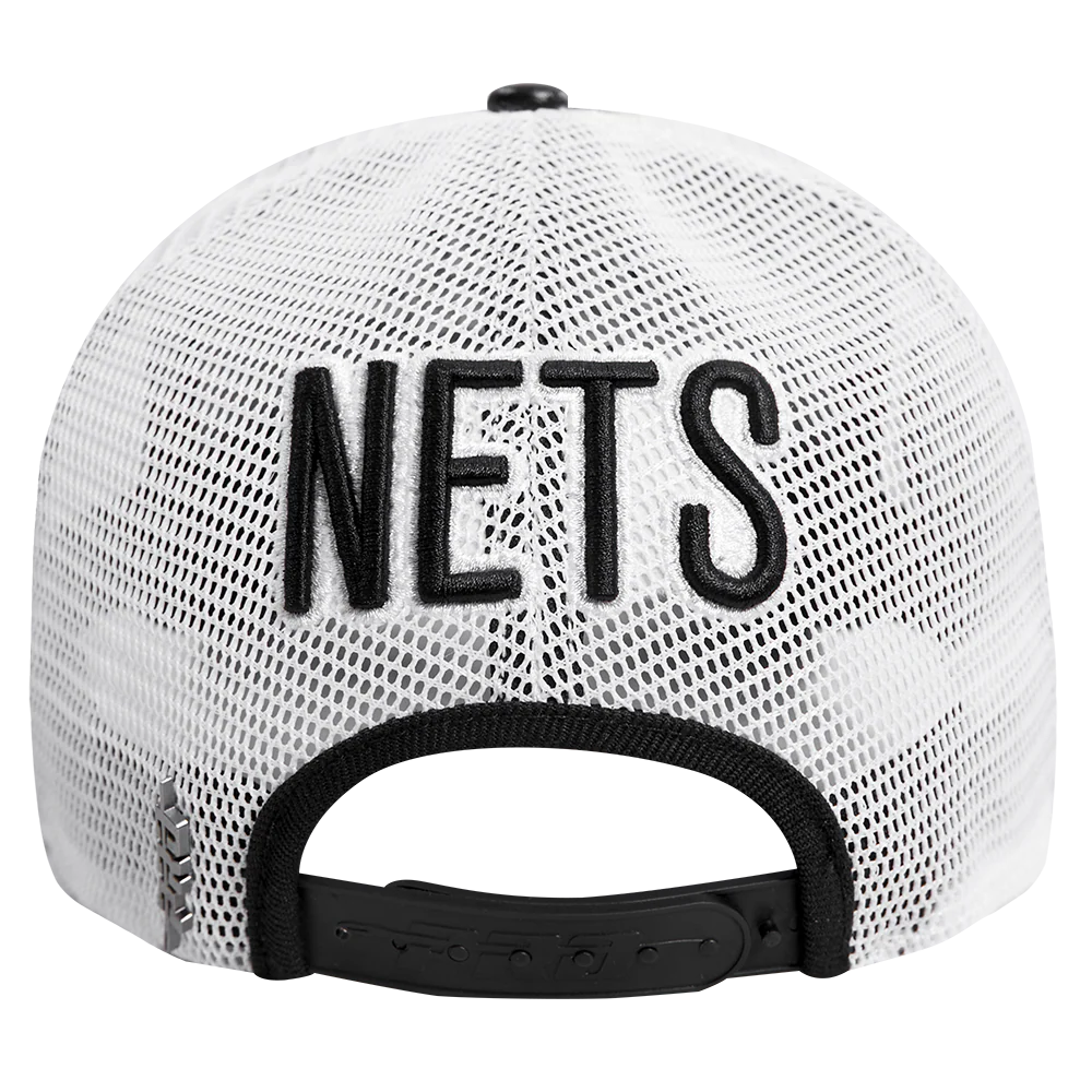 NBA BROOKLYN NETS SCRIPT TAIL TRUCKER HAT (BLACK) - Image 5