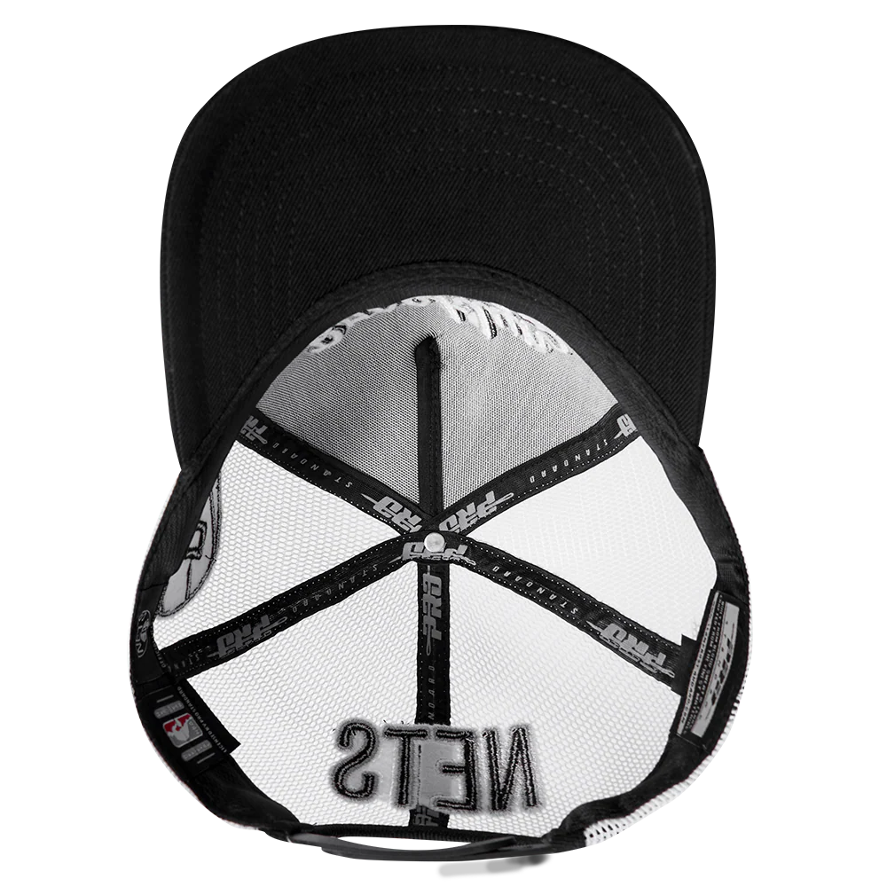 NBA BROOKLYN NETS SCRIPT TAIL TRUCKER HAT (BLACK) - Image 6