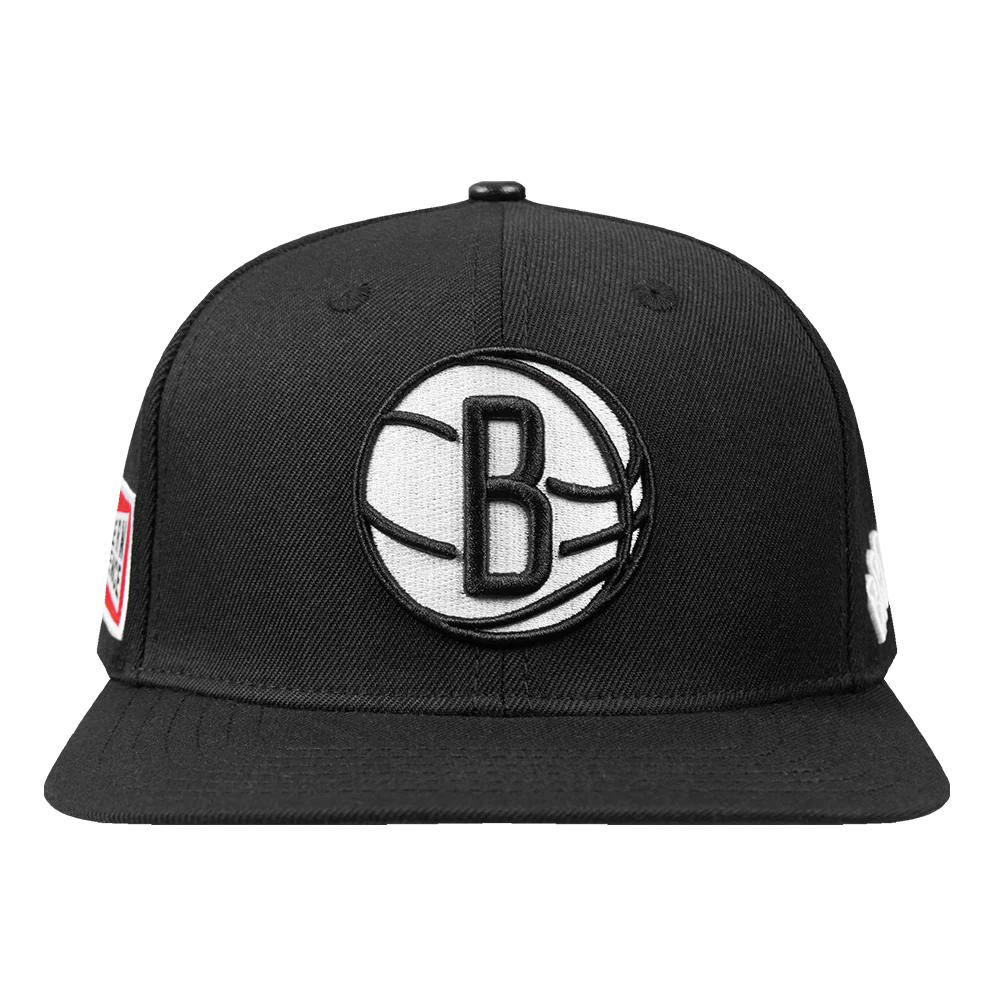 NBA BROOKLYN NETS FAST LANE WOOL SNAPBACK HAT (BLACK)