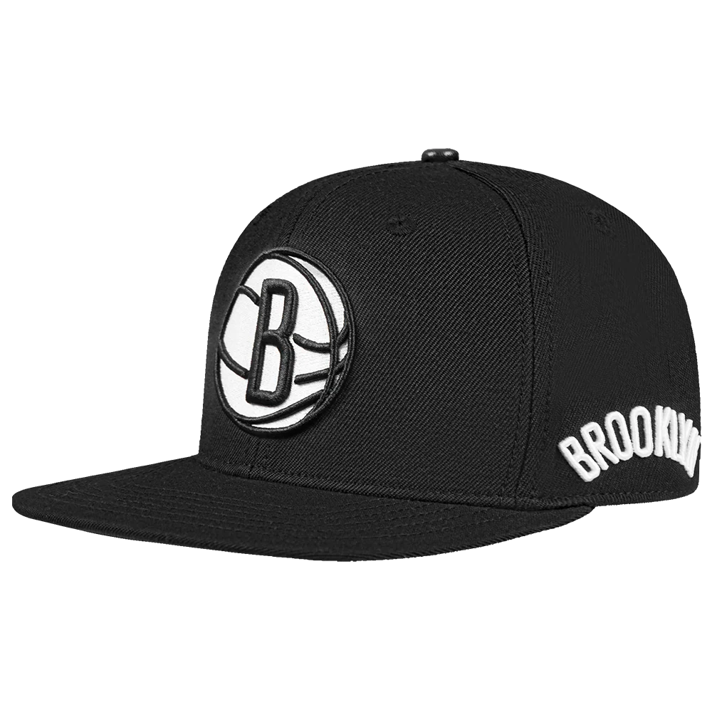 NBA BROOKLYN NETS FAST LANE WOOL SNAPBACK HAT (BLACK) - Image 2