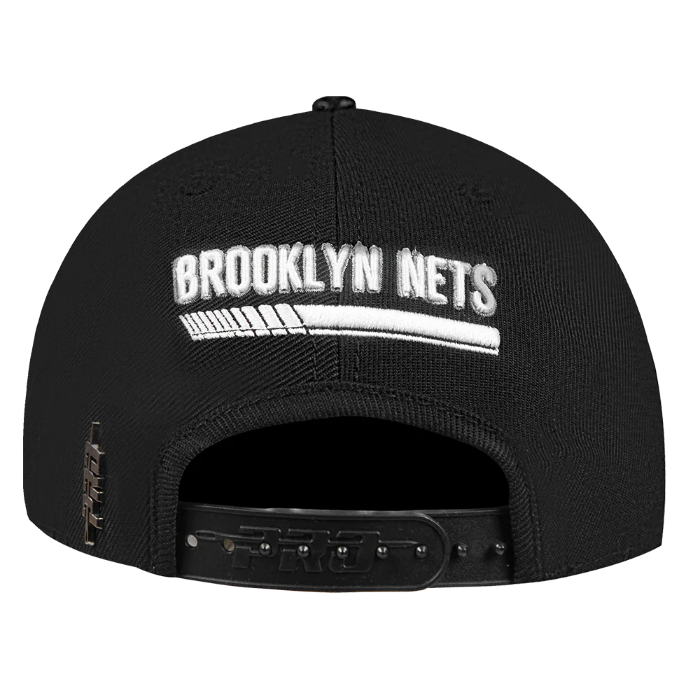 NBA BROOKLYN NETS FAST LANE WOOL SNAPBACK HAT (BLACK) - Image 4