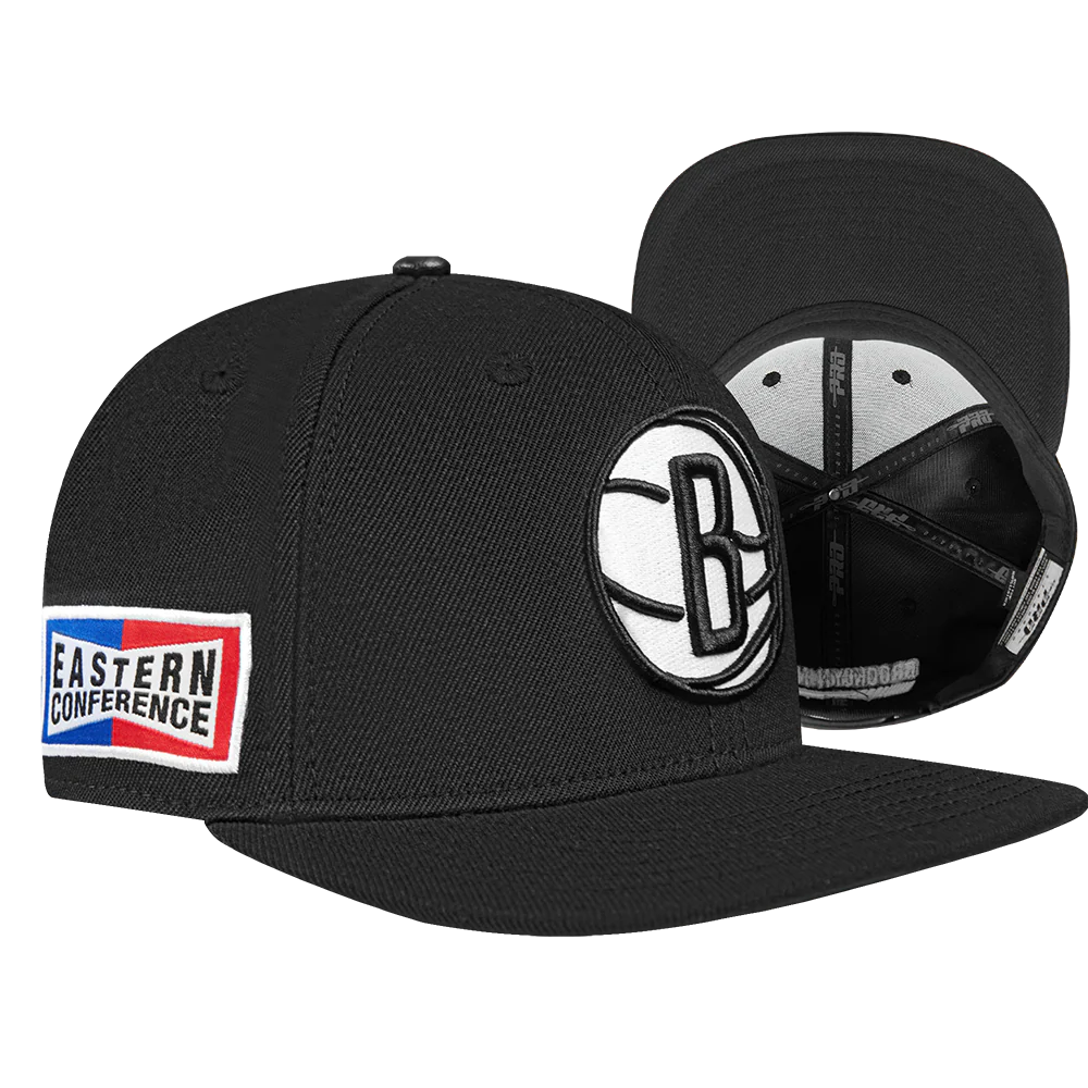 NBA BROOKLYN NETS FAST LANE WOOL SNAPBACK HAT (BLACK) - Image 8