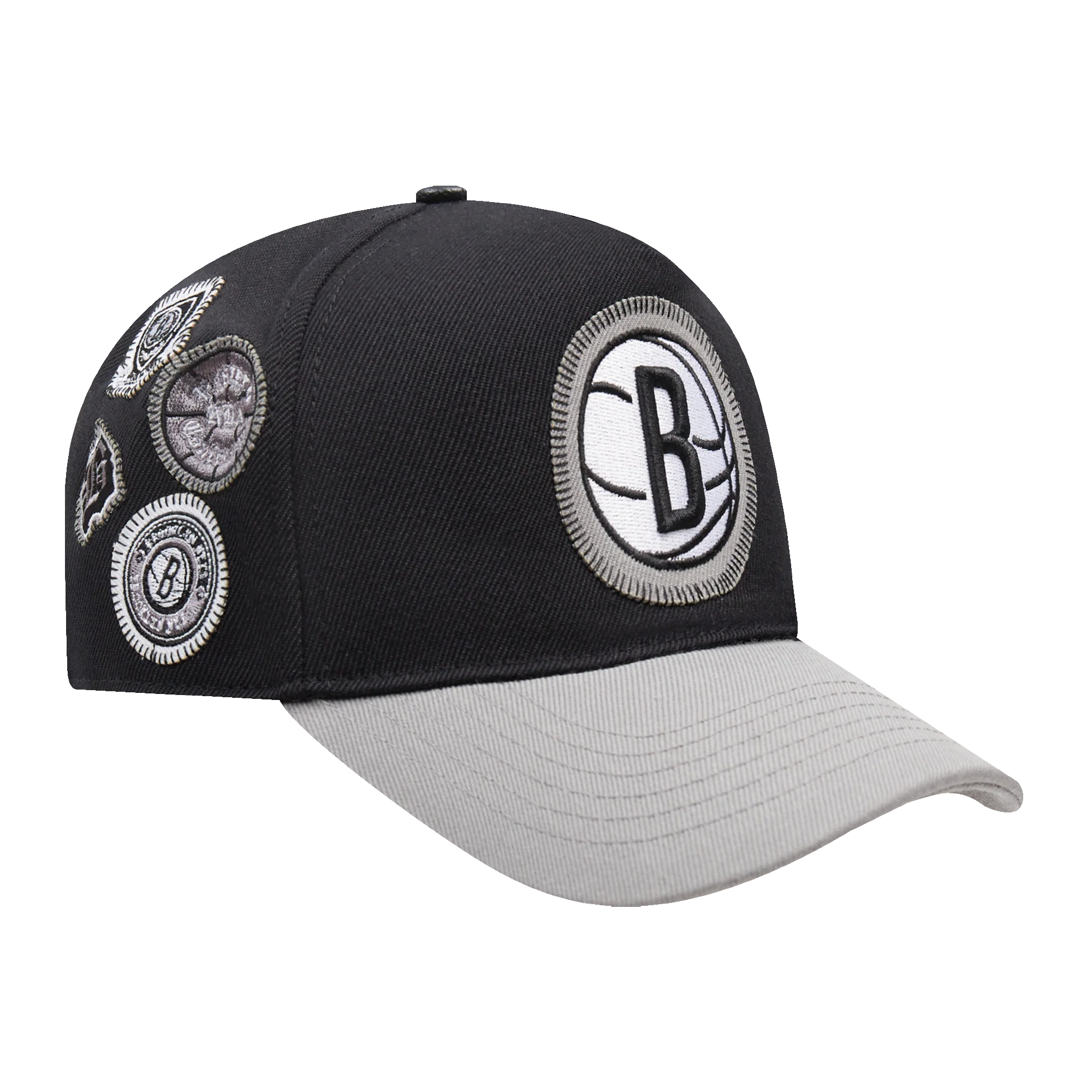 NBA BROOKLYN NETS DIY PICK STITCH PINCH FRONT SNAPBACK HAT (BLACK) - Image 5